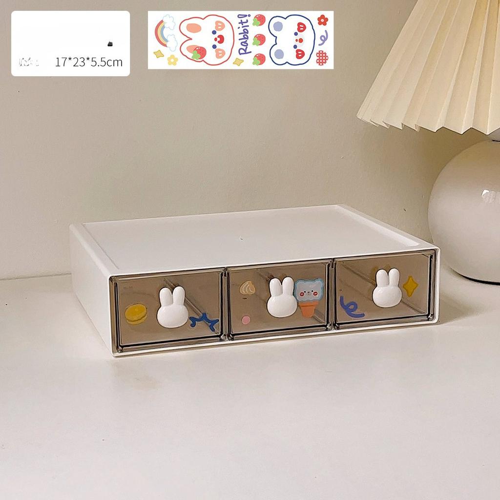 Милый ящик для хранения на рабочем столе, студенческий стол, прозрачная полка, косметика, канцелярские принадлежности