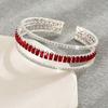 Rhinestone Bracelet - Open Cuff, Triple Row, Trendy & Personalized Wedding Jewelry