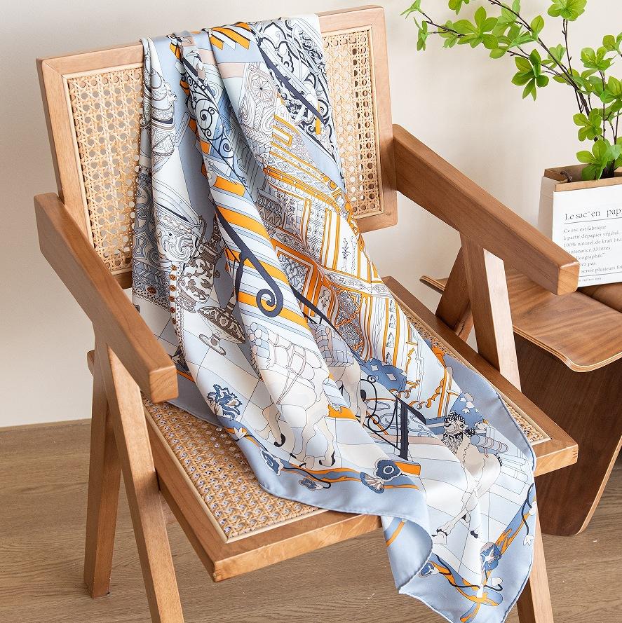 100% Mulberry Silk Silk Scarf Women's  Spring and Summer Double-sided Printed Silk Scarf Shawl