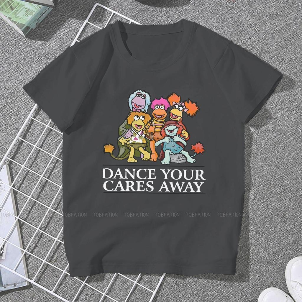 ZX Dance Your Cares Away Kawaii Girls Women TShirt Fraggle Rock 5XL Blusas Harajuku Casual Short Sleeve Vintage Oversized Tops