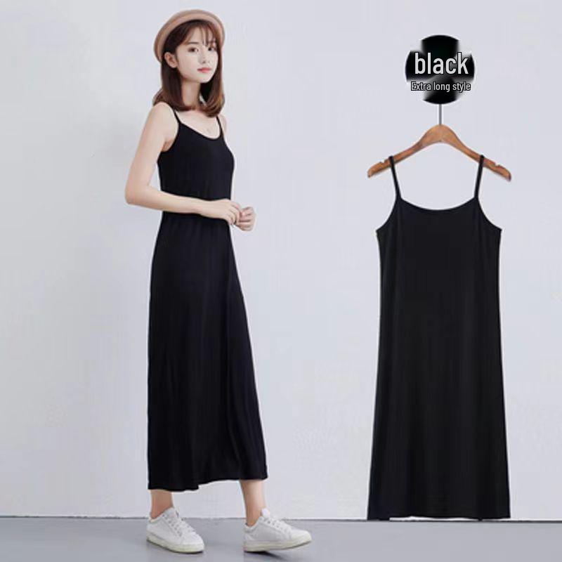 Women's Extra Long Lightweight Summer Slip Dress with Spaghetti Straps
