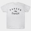 Азиатский размер Мужская черная футболка с принтом Pardon My French Без обрезки Принт Хлопковая футболка