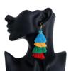 Ethnic Gradient Boho Ear Stud Dangle Drop Earrings Multilayer Drop Long Tassel Earrings Bohemian