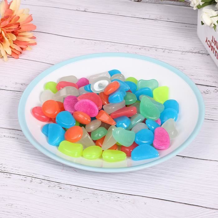 Décoration d'aquarium - ZJCHAO - Pierres brillantes - Fluorescentes - Plastique - Multicolores