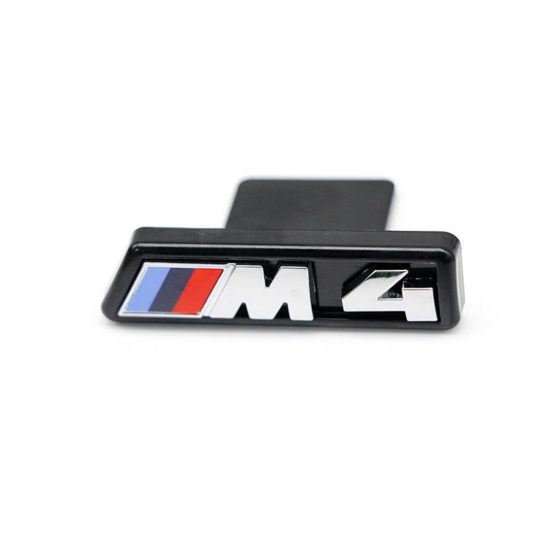 Premium BMW M Power Front Grille Badge Glossy Black Chrome Emblem Logo for M2 M3 M4 M5 M6 Competition Performance Tuning Decor CVB1