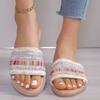 Тапочки, женские сандалии, летние женские туфли на плоской подошве в греческом стиле в стиле бохо, повседневные дышащие удобные пляжные женские тапочки