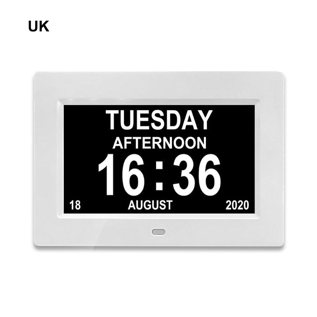 7-дюймовый цифровой календарь-будильник с автоматическим затемнением, 8 языков, большой, для людей с деменцией, болезнью Альцгеймера, лекарство, напоминание о времени для пожилых людей