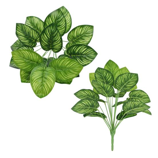 Искусственные зеленые растения 18 веток Устойчивые к УФ-излучению Реалистичная поддельная зелень Монстеры