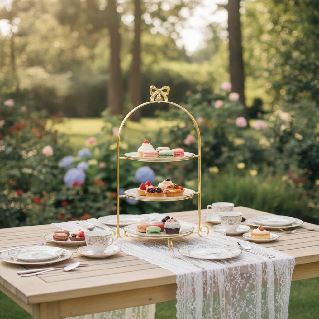 Three-Tier Dessert Stand Versatile 3 Tier Dessert Stand Tiered Serving Tray Space-Saving Long-Lasting for Hosts, Afternoon Tea