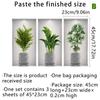 Wall Art Stickers Simulation 3D Three-dimensional Potted Green Plants Flowers Home Living Room Study Decorations Wallpapers