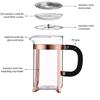 French Press Coffee Maker Coffee Press Heat Resistant Borosilicate Glass Coffee Press Cold Brew Coffee Pot Tea Press for Kitchen