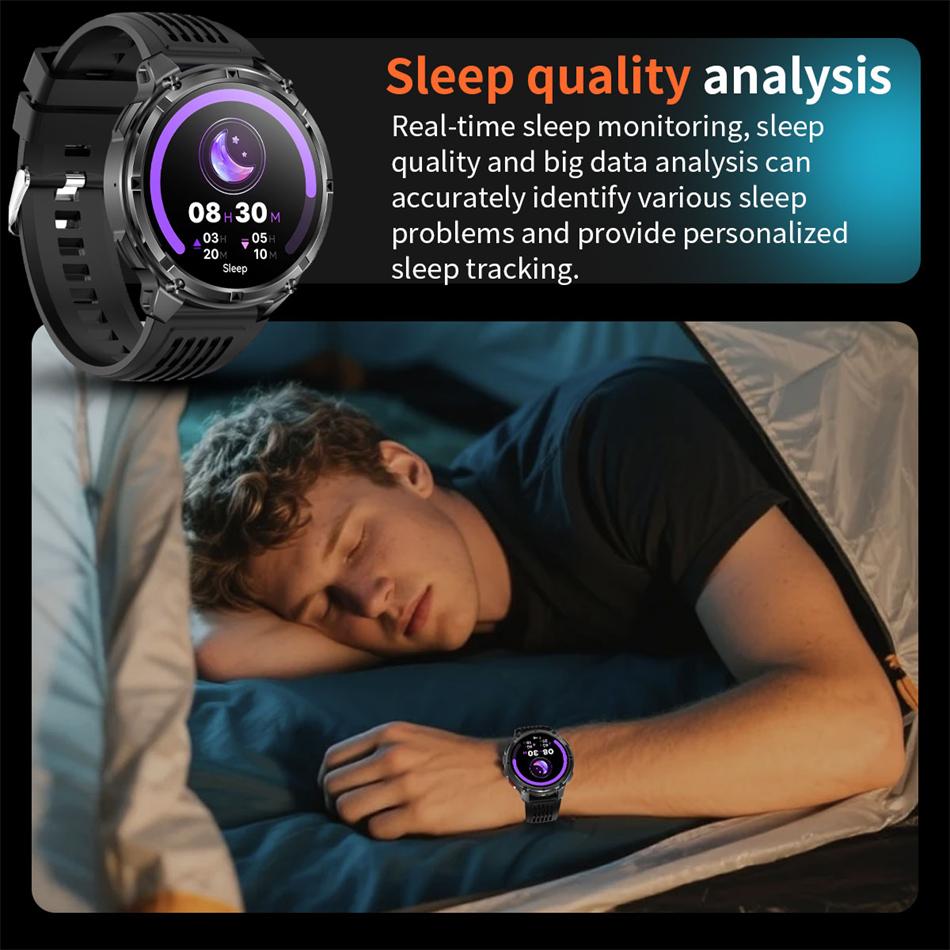 2026 New Men Bluetooth Call Smart Watch Military Built-in GPS Compass Barometric Altimeter 30ATM Waterproof Bluetooth Call Smart Watch