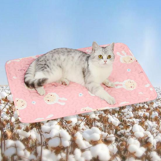 Коврик для домашних животных с мультяшным животным принтом, спальный коврик для собак, летняя влагопоглощающая нескользящая подушка для отдыха для кошек для маленьких домашних животных