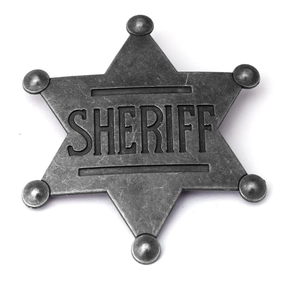 Western Adult Sheriff Badges Costume Star Shaped Metal Pin Brooches Carnival Party Gifts Cowboy Honor School Toy