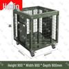 Huxin Mobile Storage Mesh Cage with Wheels and Tray
