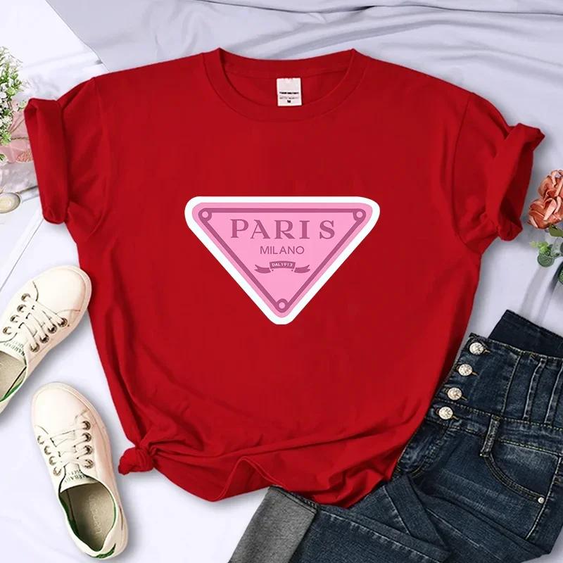 Унисекс люксовый бренд Paris For Women's Высококачественная летняя футболка с принтом Повседневная футболка большого размера Y2k Personality Sleeve O-образный вырез