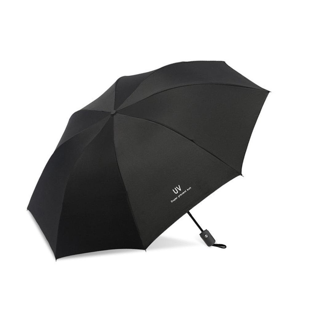 Automatic Umbrella for Men Women Dualuse Foldable Rain Sun Umbrella with Black Coating for Sun