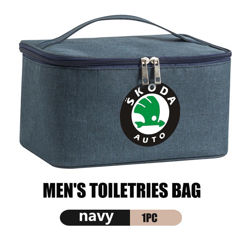 AAABS1 Large Capacity Car Logo Toiletry Bag Travel Storage Box Auto Accessories For Skoda Fabia Kamiq Superb Scala Enyaq-iV MK3 VisionS