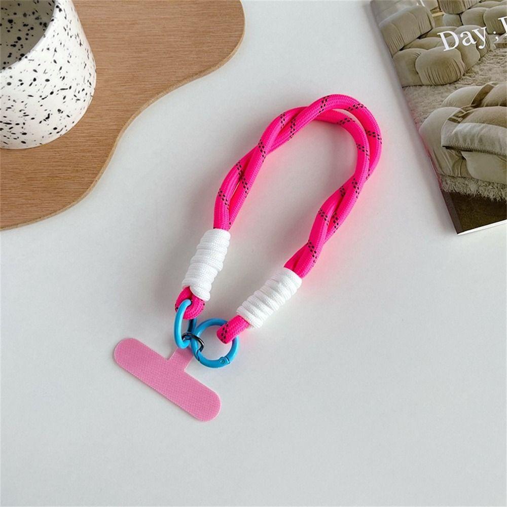 with Patch Mobile Phone Lanyard Braided Phone Hanging Chain Phone Wrist Strap Mobile Case