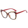 New Euro-American Cat Eye Color Block Anti-Blue Light Glasses Frame - Trendy Plain Face Design