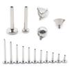 Alisouy 1PC G23 Titanium Internally Threaded Labret Shaft Lip Replacement Flat Bar Ear Tragus Stud Earring Body Piercing Jewelry