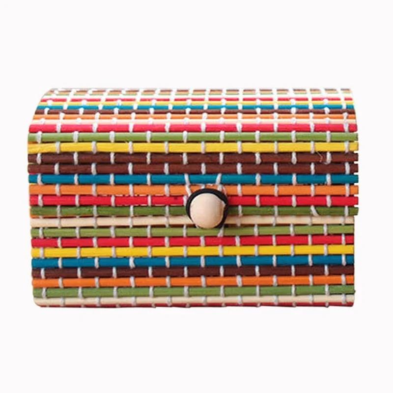1pcs Fashion Ring Necklace Earrings Bamboo Wooden Jewelry Storage Boxes Cosmetic Storage Container