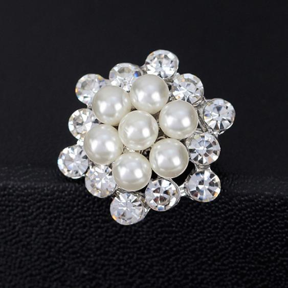 Women Elegant Rhine Stone Flower Wedding Bridal Scarf Brooch Pin KTJ