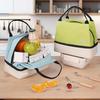 Double Deck Lunch Bag Thermal Cold Insulation Lunch Bag Large Capacity Leakproof Cooler Tote