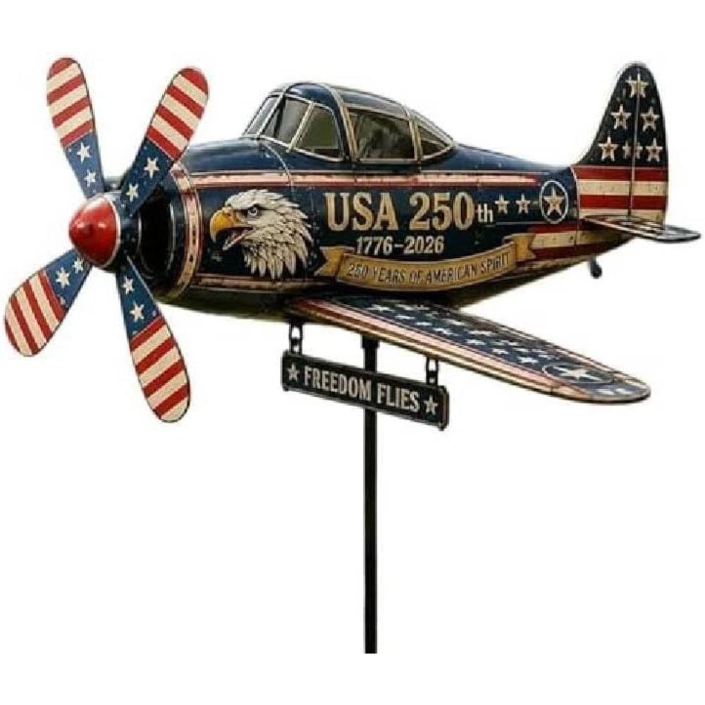 250 Anniversary Helicopter Wind Spinner | American 250th Anniversary Patriotic Airplane Wind Spinner | Vintage America Commemorative