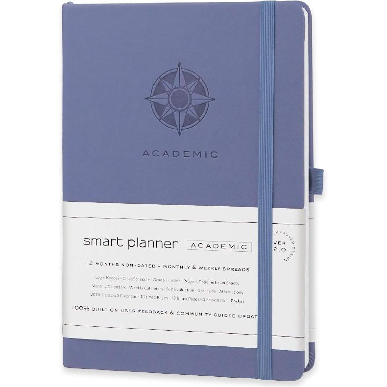 Smart Academic Planner - A5 Size 8.6 x 5.7 inches - Undated Daily Planner for School - Daily, Weekly, and Monthly Scheduling - Student Planner for