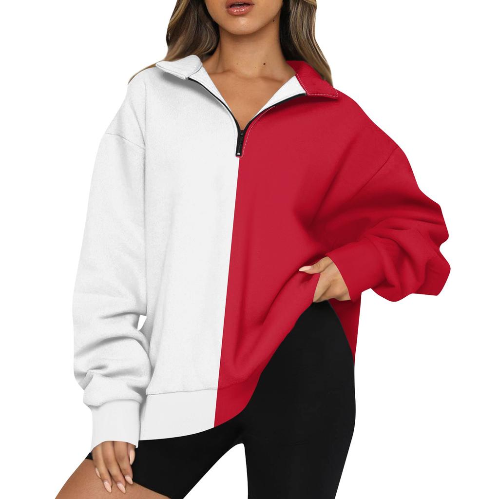 Женская модная толстовка с длинным рукавом и принтом в полоску с отворотом на молнии