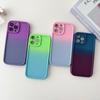 Luxury Dopamine Color Gradient Phone Case for iPhone 16 15 14 13 12 11 Pro Max XR XS MAX 7 8 Plus SE Full Lens Protective Shockproof Soft Cover