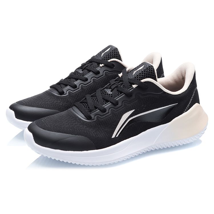 Li-Ning Breathable Durable Low-Top Running Shoes Women Sneakers Black White ARHR142-1