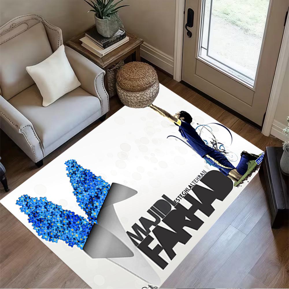 Brazilian Soccer Player Gesturing. Area Rug Design for Living Rooms Balcony Dormitory Bedrooms Anti-slip Rug Anime Office Decor Spiritual Gift