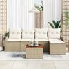 6-Piece Garden Sofa Set with Beige Cushions Rattan 3347442