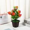 9-heads Artificial Fruit Plant Potted Peach Pomegranate Fake Plant  Indoor Office Table Decor