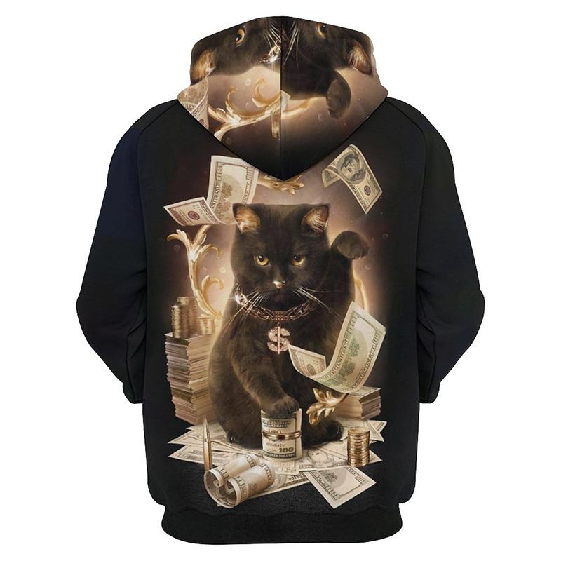 Cute Cat Graphic Hoodie Men Clothing 3D Kawaii Cats Printed Hoodies Kids Tops Women Harajuku Fashion Y2k Pullovers Hooded Hoody