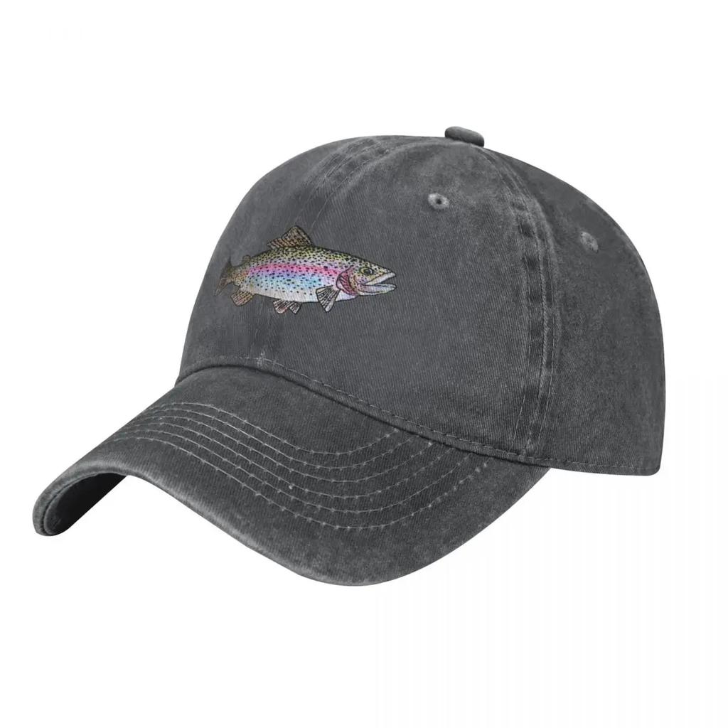 Rainbow Trout Fish Drawing Baseball Cap Hip Hop Luxury Unisex Hat Designer Hat fishing hat Unisex Luxury Brand Womens