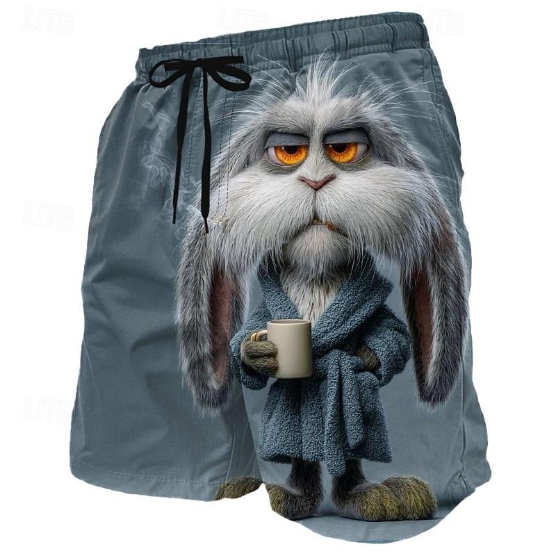 Men's Animal Tiger Swim Trunks Swim Shorts Board Shorts Mid Waist Streetwear