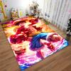 "Anime Pirate Character Carpet with Fiery Tropical Style Background" Suitable for use as an anti-slip for living room bedroom sofas