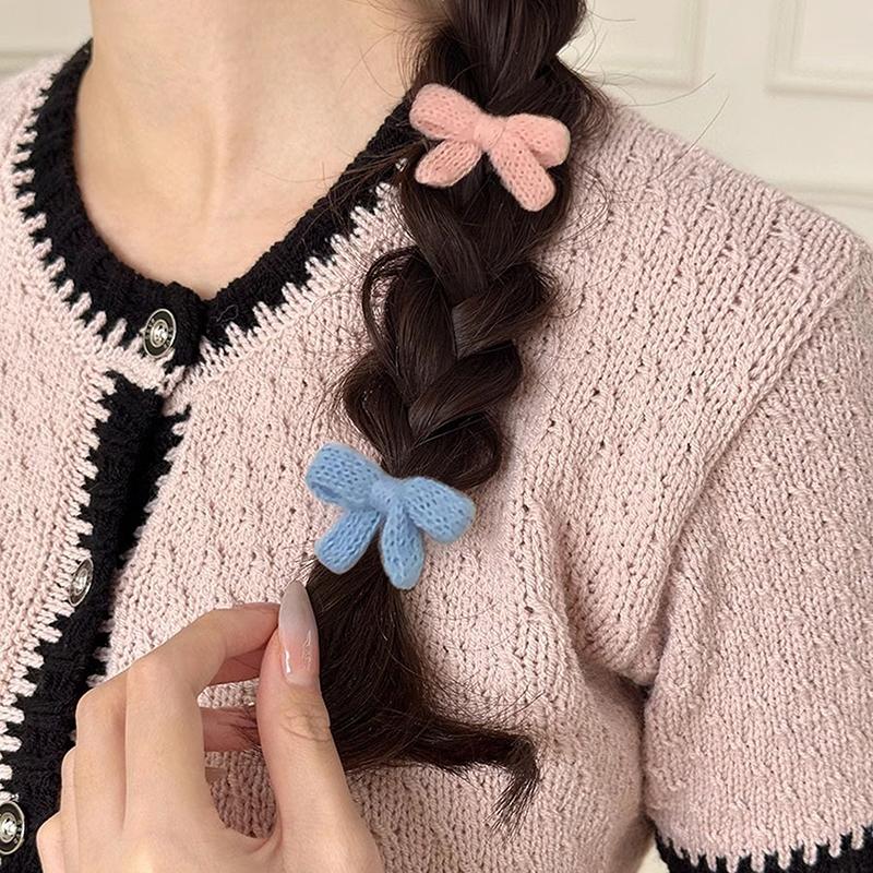 2 шт., сладкие, милые, красочные, осенне-зимние, заколки-банты, модные, допаминовые, боковые зажимы для женщин и девочек, кавайные аксессуары для волос, подарки