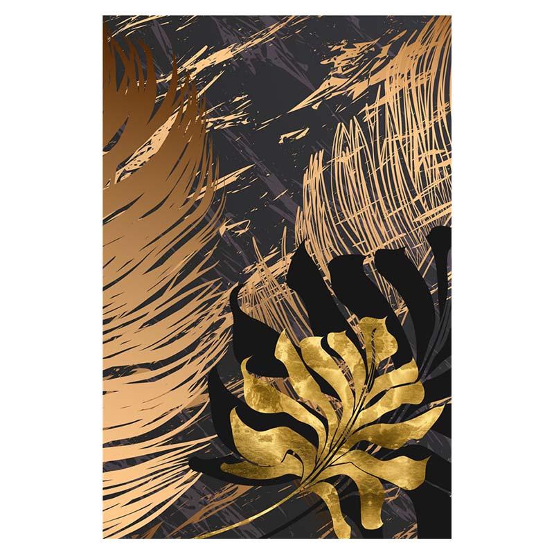 Скандинавские растения, золотой лист, холст, картина, ботанические постеры и принт, абстрактные настенные художественные картины для гостиной, современный декор