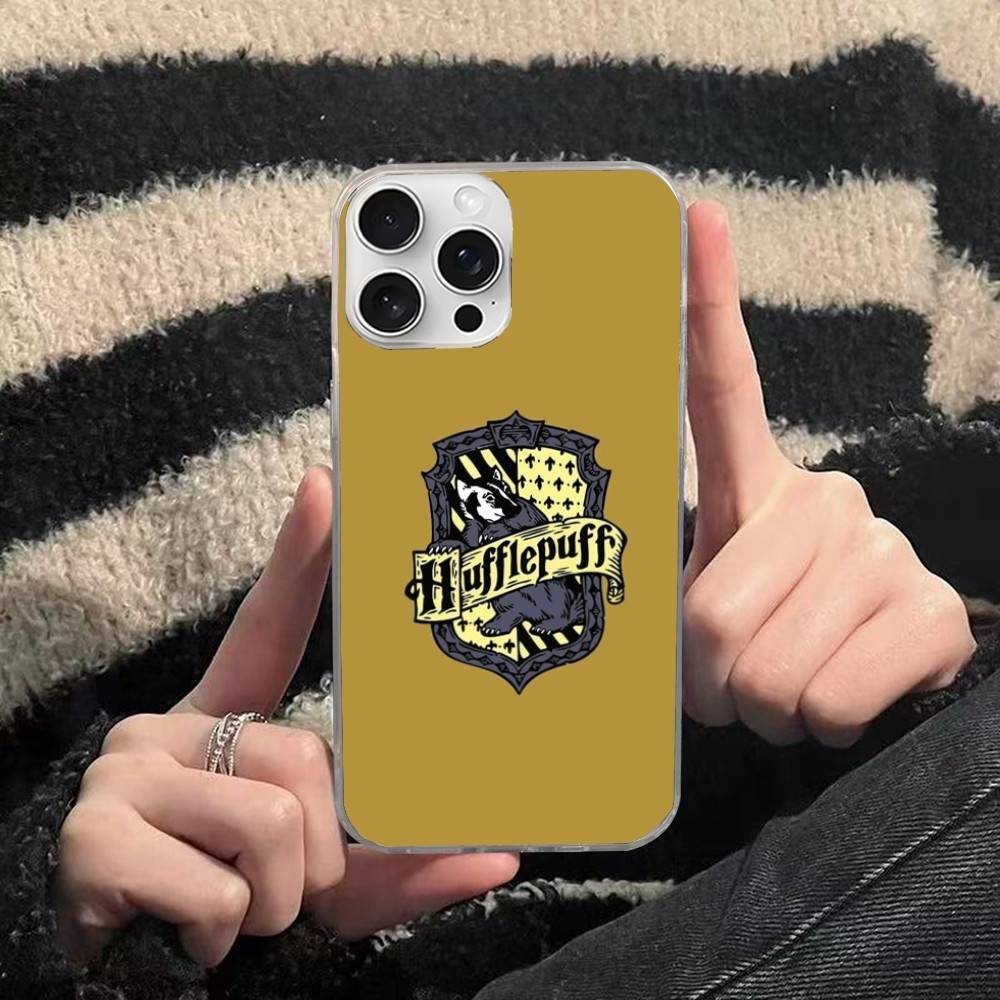 Ataff Harryr P-Potter Logo For iPhone 17 Air 16 15 14 13 12 11 Pro Max Plus Phone Case Silvery Satin Glossy Surface