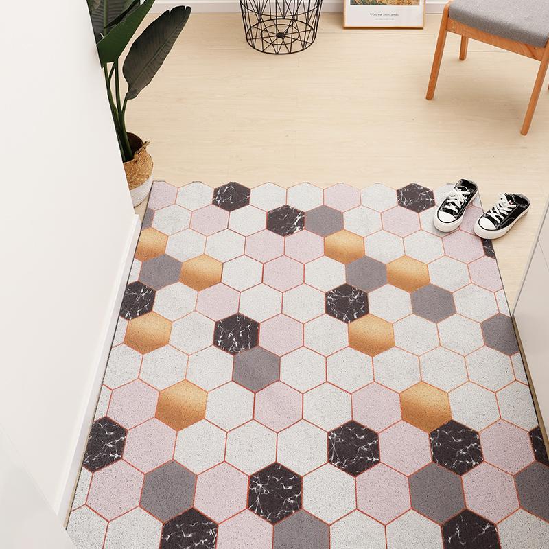 Моющиеся коврики с шестиугольным узором, Нескользящий ковер, Свободно режутся, Кухонный коврик, Придверный коврик для прихожей, Домашний