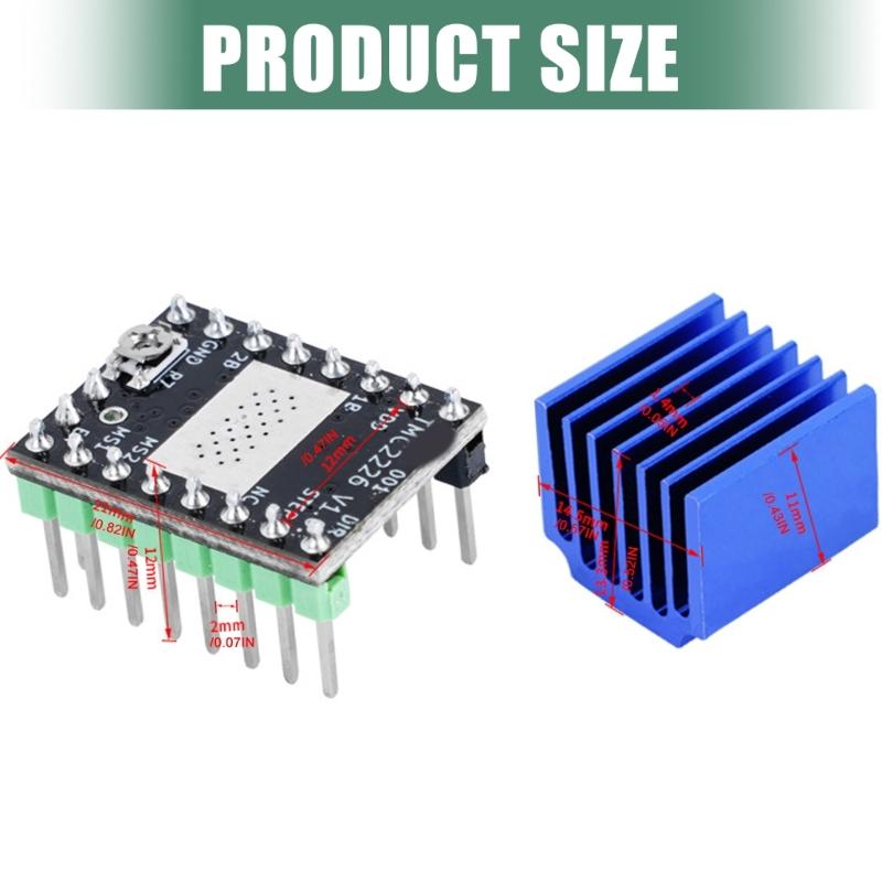 TMC2226 Stepper Motor Driver Mute Driver 3D Printer Part Control Board Low Noise 3D Printer Motherboard Replacement