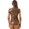 Womens Mini Dress Faux Leather Cutout Bodycon Party Club Dresses