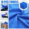Multifunctional Microfiber Towel 10PC Blue Car Cleaning Polishing Cloth Towel
