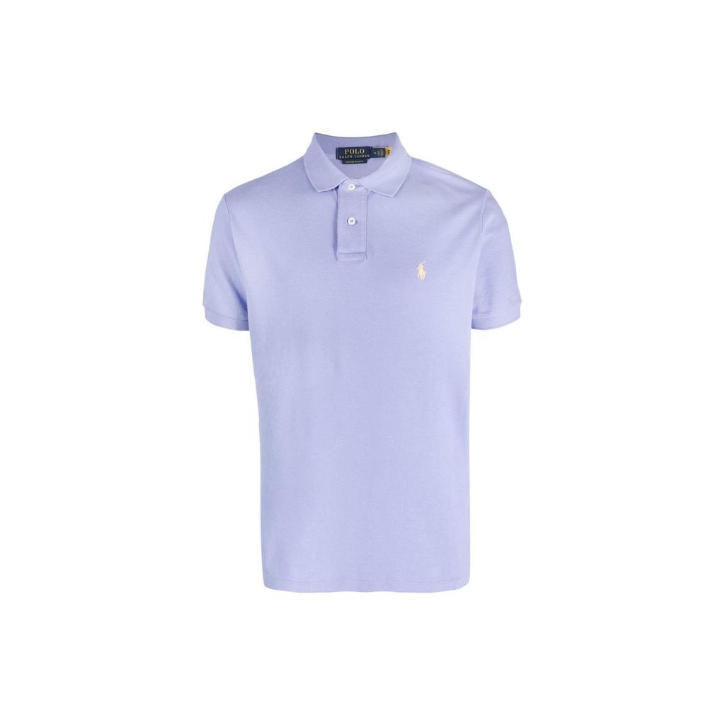 Polo Ralph Lauren SS23 Solid Color Logo Embroidered Short Sleeve Polo Shirt Men Tops Purple 710680784-320