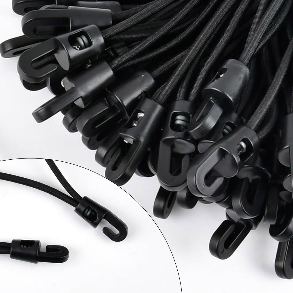 20Pcs Elastic Bungee Cord with Hooks Light Weight Bike Rope Tie Luggage Cord Tent Band Strap Rope Elastic Rope Expander