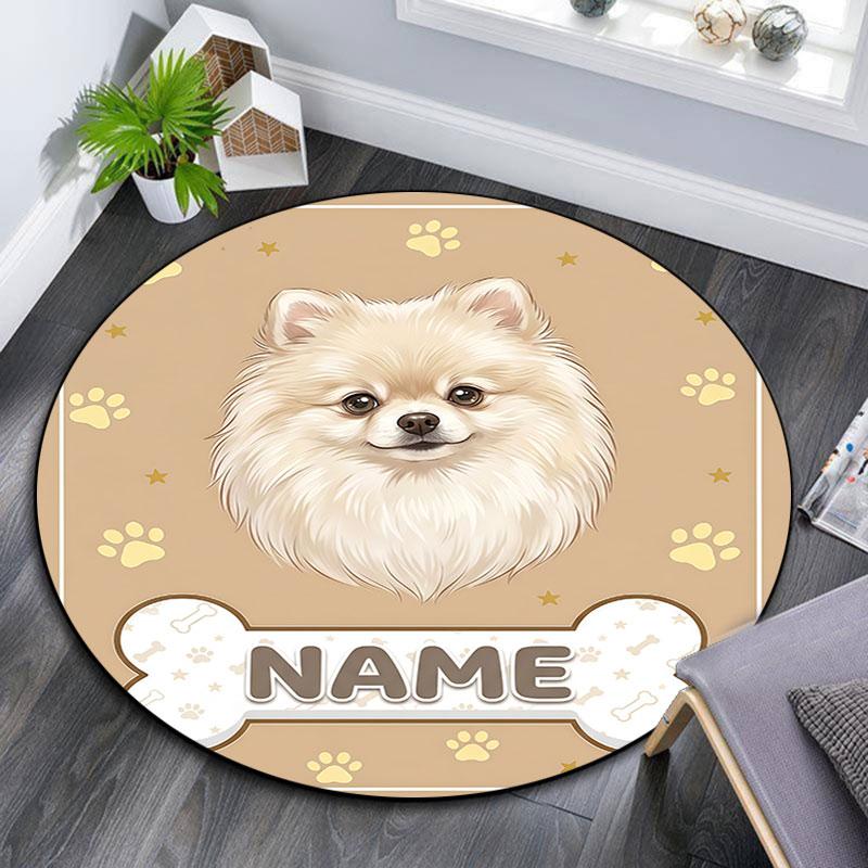 Custom Name,Cat Fish Label Portrait pattern round rug,Carpet Rug for Living Room Bedroom Playroom ,Non-slip Floor Mat,Holiday Gifts and Birthday Gifts